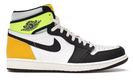 Jordan 1 Retro High White Black Volt University Gold