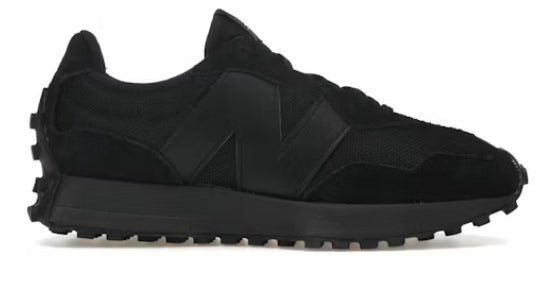 New Balance 327 Black White Tongue Logo